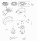 Blower Housing CoverGuards Flywheel Rewind Starter Diagram and Parts List for 122S02-0150-B1  Briggs and Stratton Engine